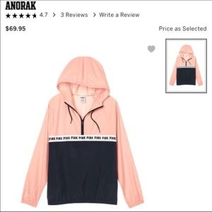 Vs pink anorak windbreaker M/L